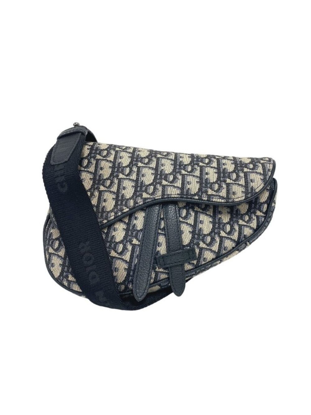 Dior Oblique Saddle Bag Canvas Navy